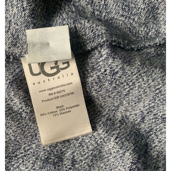 UGG Cardigan Open Draped Slub Knit heather blue Sweatshirt Top sz S - Picture 8 of 8